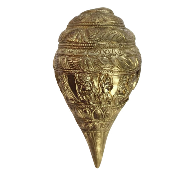 Handcrafted Brass Conch Shell | Sacred Shankha for Pooja, Temple & Vastu Decor