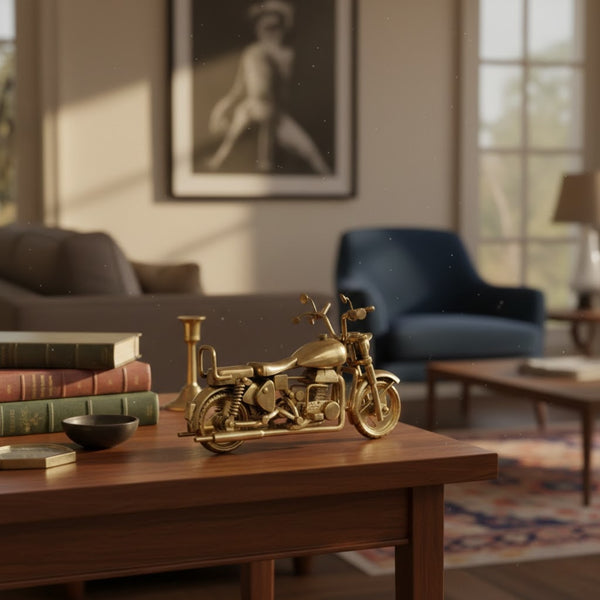 Handcrafted Brass Bike Showpiece – Vintage Decorative Collectible