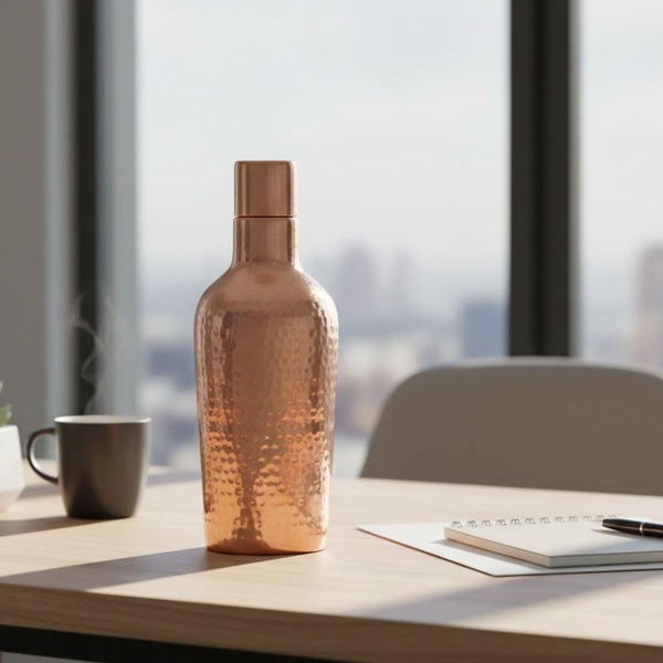 Shilpveda Hammered Pure Copper Water Bottle – 950 ml