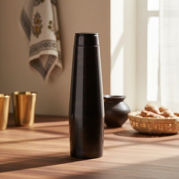 Shilpveda Black Finish Copper Water Bottle – 900 ml Ayurvedic Wellness