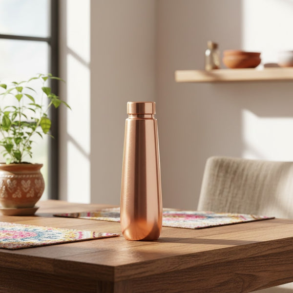 Pure Copper Water Bottle 900 ML | Ayurvedic Wellness Bottle | 99% Copper