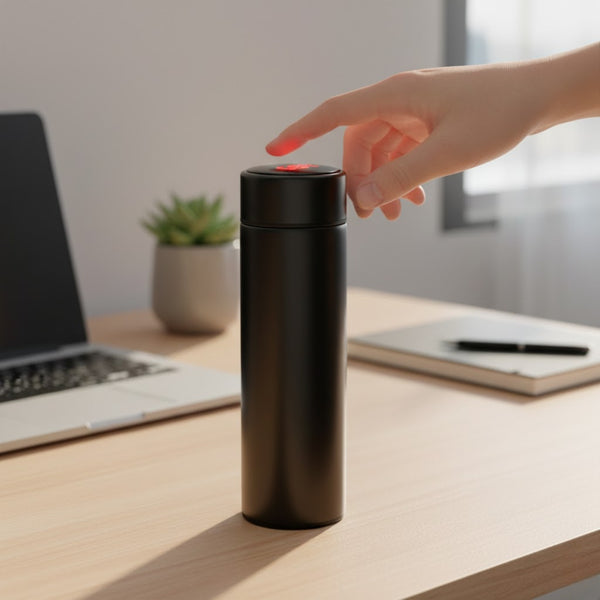 Smart Stainless Steel Water Bottle with LED Temperature Display – 450 ML