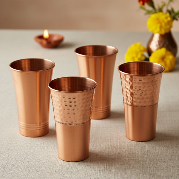 Pure Copper Tumbler Gift Set (300 ml x 2) | Premium Handcrafted Drinkware