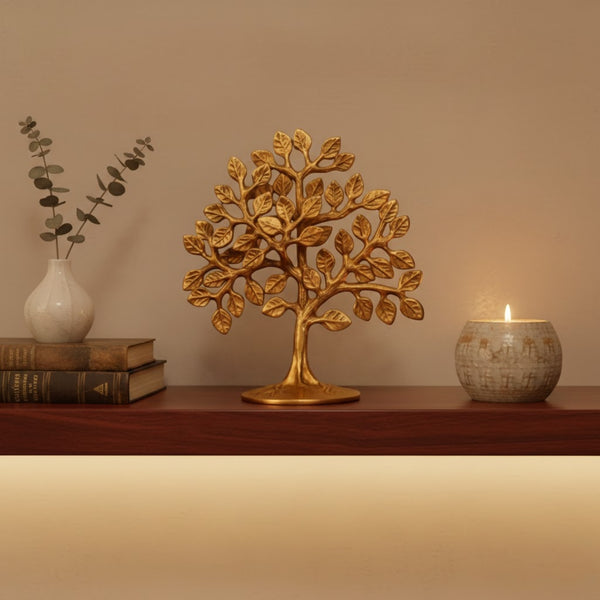 Brass Tree of Life Showpiece | Handcrafted Brass Home Decor Sculpture