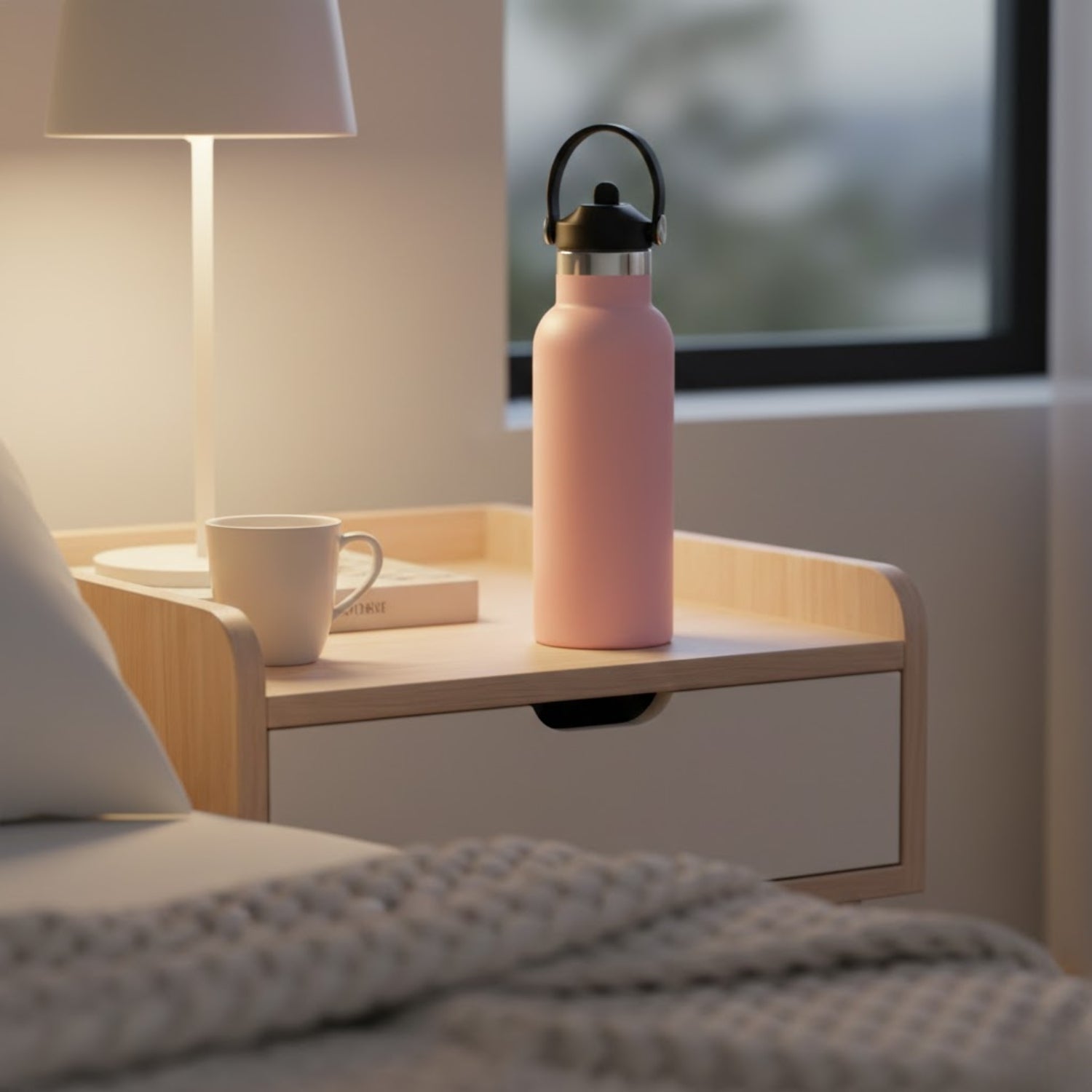 Pink stainless steel vacuum bottle 500 ml for office school and gifting