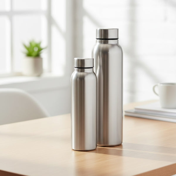 Stainless Steel Water Bottle Set (750 ML & 1000 ML)